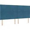 Image de Tête de lit LED vidaXL bleu foncé 200 cm velours