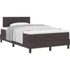 Image de vidaXL Lit boxspring avec tête de lit brun foncé 120 x 200 cm Tissu