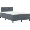 Image de vidaXL Lit boxspring avec matelas gris foncé 120 x 190 cm velours