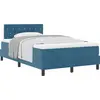 Image de vidaXL Lit boxspring avec matelas bleu foncé 120 x 190 cm velours