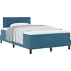 Image de vidaXL Lit boxspring avec tête de lit bleu foncé 120 x 190 cm velours