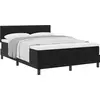 Image de vidaXL Lit boxspring avec tête de lit noir 140 x 190 cm velours