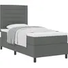 Image de vidaXL Lit boxspring avec matelas gris foncé 100 x 200 cm Tissu