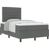 Image de vidaXL Lit boxspring avec matelas gris foncé 120 x 190 cm Tissu