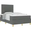 Image de vidaXL Lit boxspring avec tête de lit gris foncé 120 x 190 cm Tissu