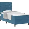 Image de vidaXL Lit boxspring avec matelas bleu foncé 90 x 190 cm velours