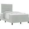 Image de vidaXL Lit boxspring avec tête de lit gris clair 120 x 190 cm velours