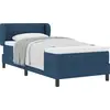 Image de vidaXL Lit boxspring avec tête de lit bleu 80 x 200 cm Tissu