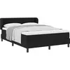 Image de vidaXL Lit boxspring avec tête de lit noir 160 x 200 cm Tissu