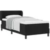 Image de vidaXL Lit boxspring avec tête de lit noir 90 x 200 cm Tissu