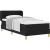 Image de vidaXL Lit boxspring avec tête de lit noir 100 x 200 cm Tissu