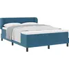 Image de vidaXL Lit boxspring avec tête de lit bleu foncé 140 x 200 cm velours