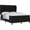 Image de vidaXL Lit boxspring avec tête de lit noir 160 x 200 cm Tissu