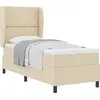 Image de vidaXL Lit boxspring avec matelas avec tête de lit Crème 80 x 200 cm Tissu