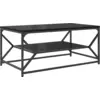 Image de vidaXL Table basse noir aspect chêne 90 x 50 x 40 cm