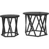 Image de vidaXL Table d'appoint, lot de 2, noir, aspect chêne