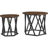 Image de vidaXL Table d'appoint 2 pièces Chêne fumé Ingénieurs Bois et acier