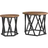 Image de vidaXL Table d'appoint, lot de 2, bois ancien, bois et acier