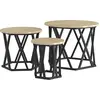 Image de vidaXL Table d'appoint empilable, lot de 3, chêne Sonoma
