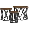 Image de vidaXL Tablettes d'appoint empilables, ensemble de 3, finition chêne fumé, 53 x 53 x 40 cm