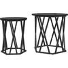 Image de vidaXL Table basse, lot de 2, noir, aspect chêne, bois et acier