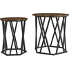Image de vidaXL Table basse, lot de 2, chêne fumé, bois et acier