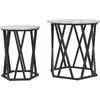 Image de vidaXL Table basse, lot de 2, gris Sonoma, bois d'ingénieur et acier