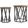 Image de vidaXL Table basse, lot de 2, bois recyclé, style industriel, bois et acier