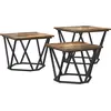 Image de vidaXL Table basse 3 pièces Chêne fumé Bois et acier