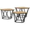 Image de vidaXL Table basse, lot de 3, chêne Artisan, bois et acier