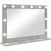 Image de vidaXL Miroir de lavabo à angle droit Béton gris 80 x 55 x 18 cm