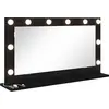 Image de vidaXL Miroir de lavabo noir imitation chêne 80 x 45 x 18 cm