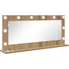 Image de Miroir de salle de bain vidaXL, style artisanal, chêne, 100 x 45 x 18 cm, rectangulaire