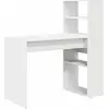 Image de vidaXL Bureau avec étagère blanc 113 x 54 x 120 cm Bois composite