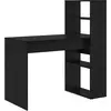 Image de vidaXL Bureau avec étagère noir aspect chêne 113 x 54 x 120 cm