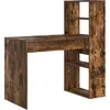 Image de Bureau vidaXL en chêne fumé 113 x 54 x 120 cm, aggloméré