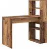 Image de vidaXL Bureau avec étagère vieux bois 113 x 54 x 120 cm Bois composite
