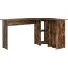 Image de Bureau vidaXL en chêne fumé, 142 x 102 x 73 cm, aggloméré