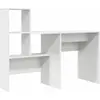 Image de vidaXL Bureau avec étagère blanc 131,5 x 50 x 106,5 cm Bois composite