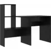 Image de vidaXL Bureau noir imitation chêne 131,5 x 50 x 106,5 cm