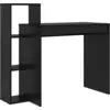 Image de Bureau vidaXL avec étagère, noir aspect chêne, 100 x 40 x 90 cm