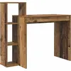 Image de vidaXL Bureau avec étagère Vieux bois 100 x 40 x 90 cm Bois composite
