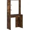 Image de Bureau avec étagère vidaXL, chêne fumé, 78,5 x 37 x 154,5 cm