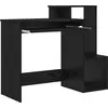 Image de vidaXL Bureau avec étagère noir aspect chêne 106 x 41 x 88.5 cm