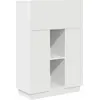 Image de vidaXL Bureau avec porte blanc 71.5 x 31.5 x 106.5 cm Bois composite