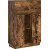 Image de vidaXL Bureau avec étagère Chêne fumé 71.5 x 31.5 x 106.5 cm