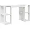 Image de vidaXL Bureau avec étagère Blanc 130 x 50,5 x 75 cm Bois composite