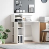 Image de vidaXL Bureau avec étagère blanc 90 x 48 x 101,5 cm Bois composite
