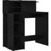 Image de vidaXL Bureau avec étagère noir aspect chêne 90 x 48 x 101,5 cm