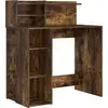 Image de vidaXL Bureau Chêne fumé 90 x 48 x 101,5 cm Bois composite